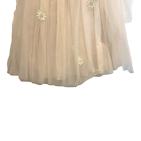 POSIES Handcrafted by the Women of Maine Girls Ivory Silk Glinda Dress Size 6 - Picture 7 of 12